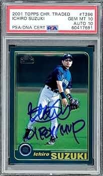 Amazon.com: Ichiro Suzuki Autographed 2001 Topps Chrome